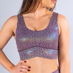 Defy Sports Bra - Purple Iridescent Leopard